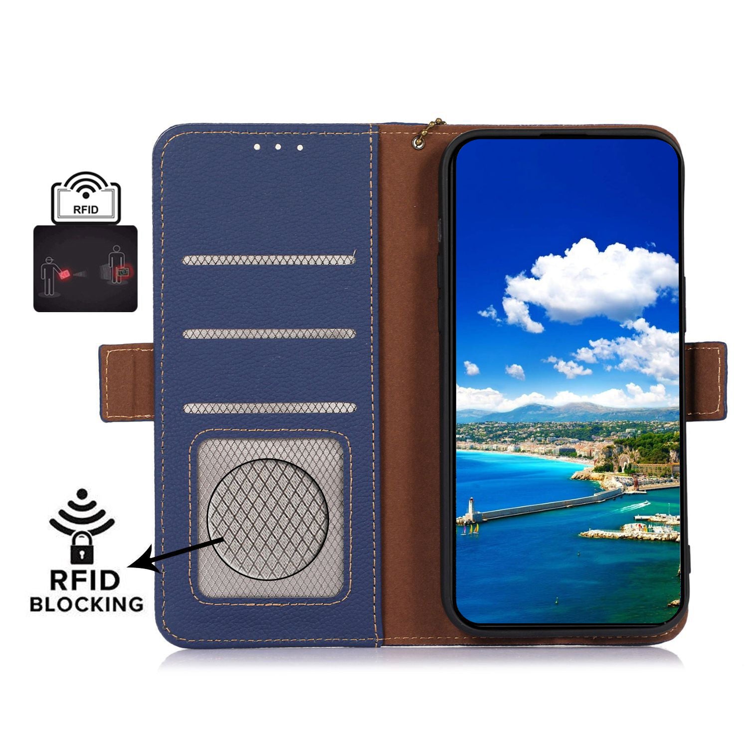 For Motorola Moto G53 5G G13 4G G23 4G Anti-fall Genuine Leather Phone Case RFID Blocking Wallet Anti-scratch Phone Cover with Stand For Motorola Moto G53 5G G13 4G G23 4G Anti-fall Genuine Leather Phone Case RFID Blocking Wallet Anti-scratch Phone Cover with Stand